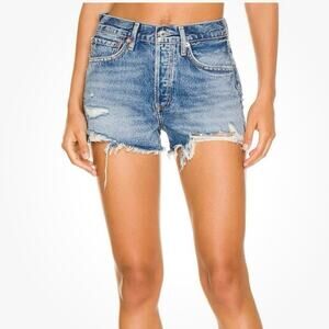 AGOLDE Parker Long Denim Jean Cut Off Shorts 30 Loose Fit Vintage Wheel Wash NWT